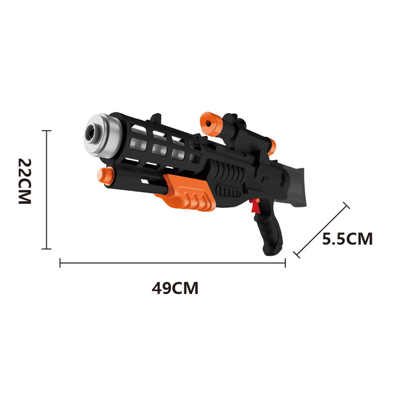 LINDA TOYS Cool Black Military Style Water Shooting Toy Long Range Summer Outdoor Plastic Water Gun for Kids Shooting Distance 8-10M LD-112H