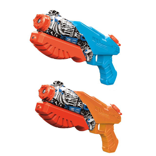 LINDA TOYS Outdoor Portable Shooting Graffiti Water Guns Toys Summer Plastic Children 30CM 400 ML Water Gun Toy LD-515T