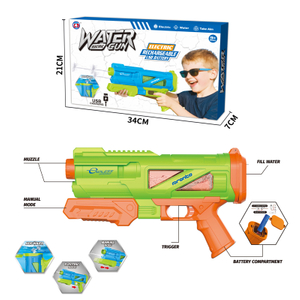 LINDA TOYS 34CM Rapid-Refill Water Gun Perfect Outdoor Fun for Kids Quick And Easy Refill Pistol Style Toy Water Gun Electric