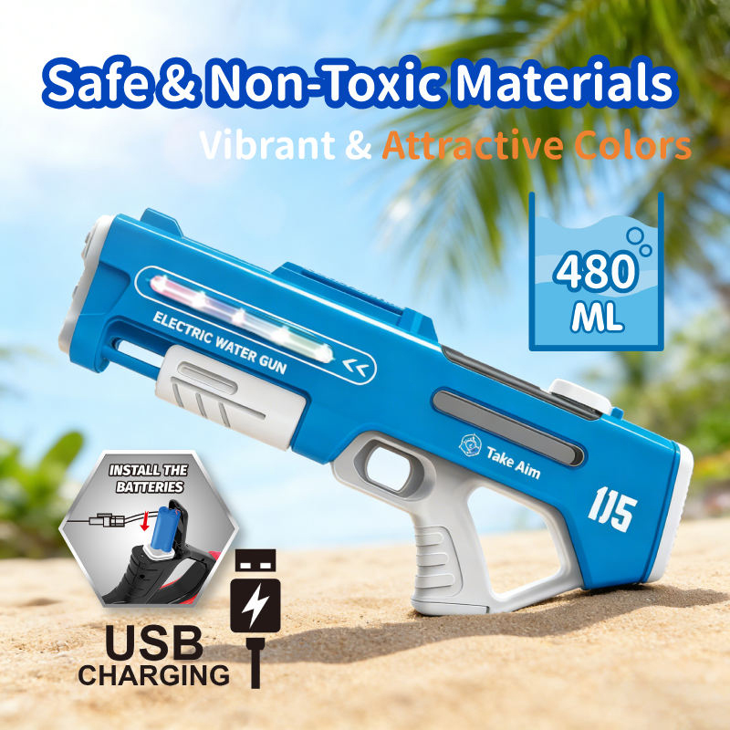 LINDA LD-990D Dual-head Shooting Children's Water Gun Toy, Automatic Water Suction, Large-capacity Water Tank for Powerful Long-range Shooting