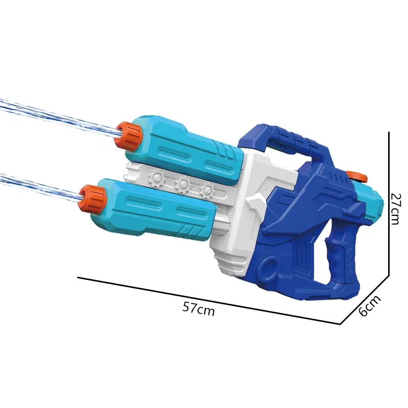 LINDA TOYS 57CM 2400 ML Double Nozzle Water Gun Toy Outdoor Play Plastic Game Toys Kid Set LeWater Gun Toy Shooting Distance 8-10M LD-223A