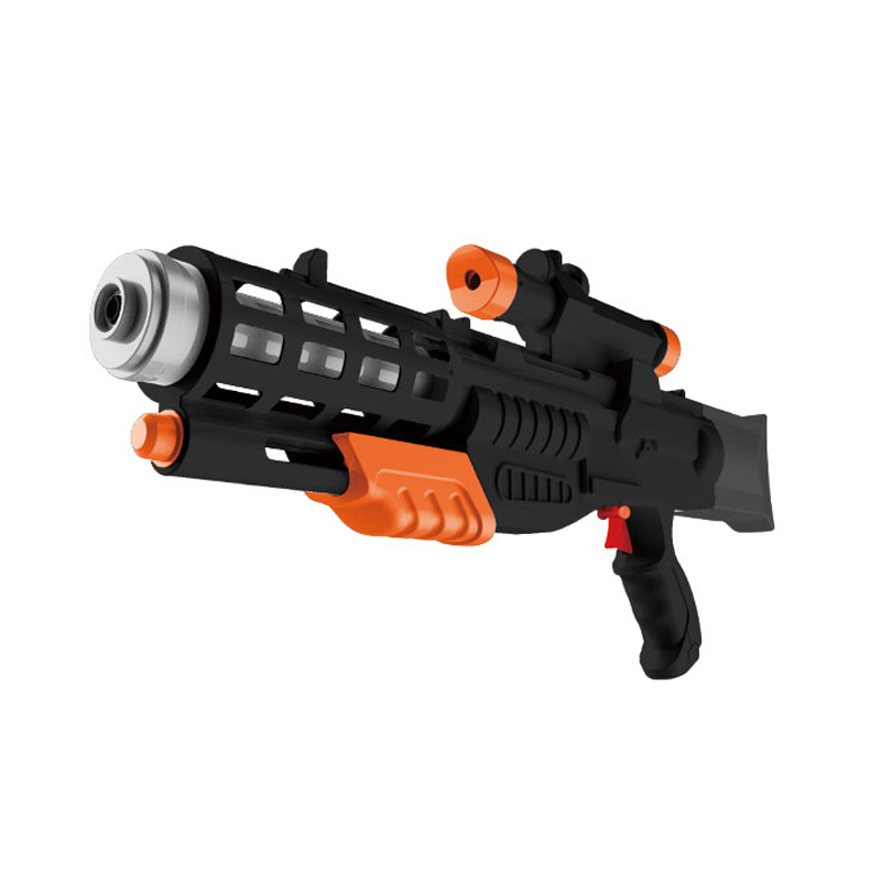 LINDA TOYS Cool Black Military Style Water Shooting Toy Long Range Summer Outdoor Plastic Water Gun for Kids Shooting Distance 8-10M LD-112H