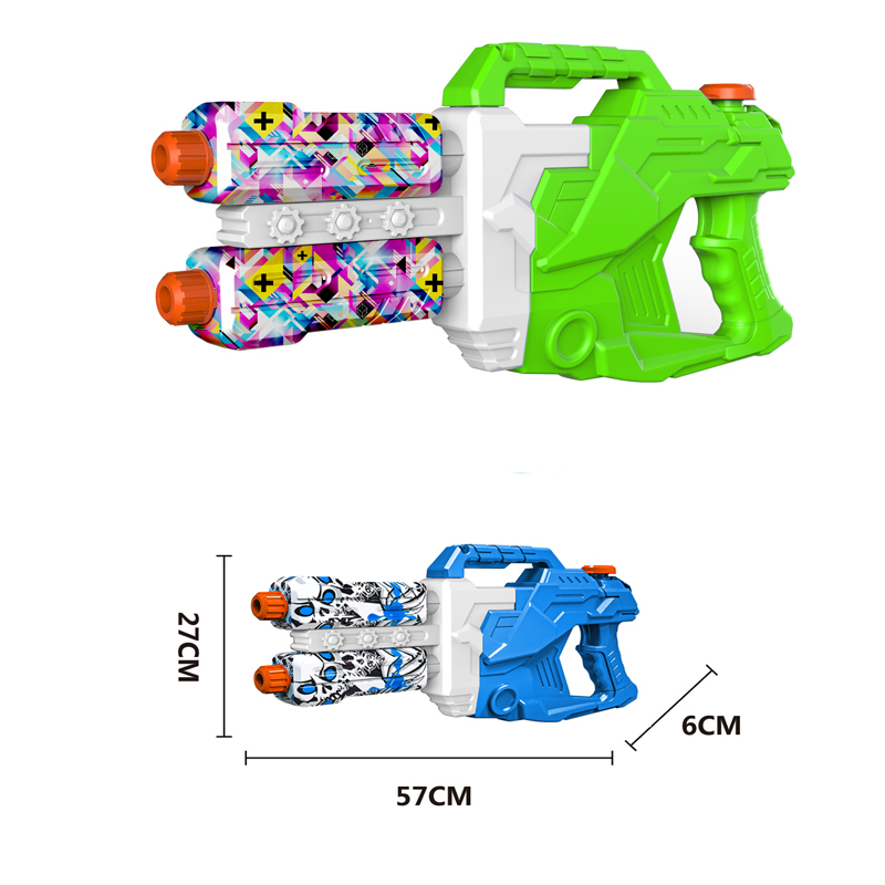  LINDA TOYS Double Nozzle Water Gun Toy Outdoor Play Plastic Game Toys Kid Set Graffiti Water Gun Toy Shooting Distance 8-10M LD-225BT