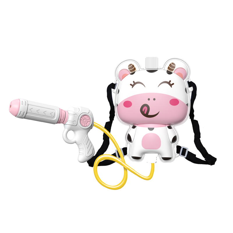 LINDA TOYS New Style Summer Cartoon Backpack Water Gun Children Toy Animals Water Blaster Soaker Outdoor Beach Pool Fight Gun Toy for Kids LD-1005B