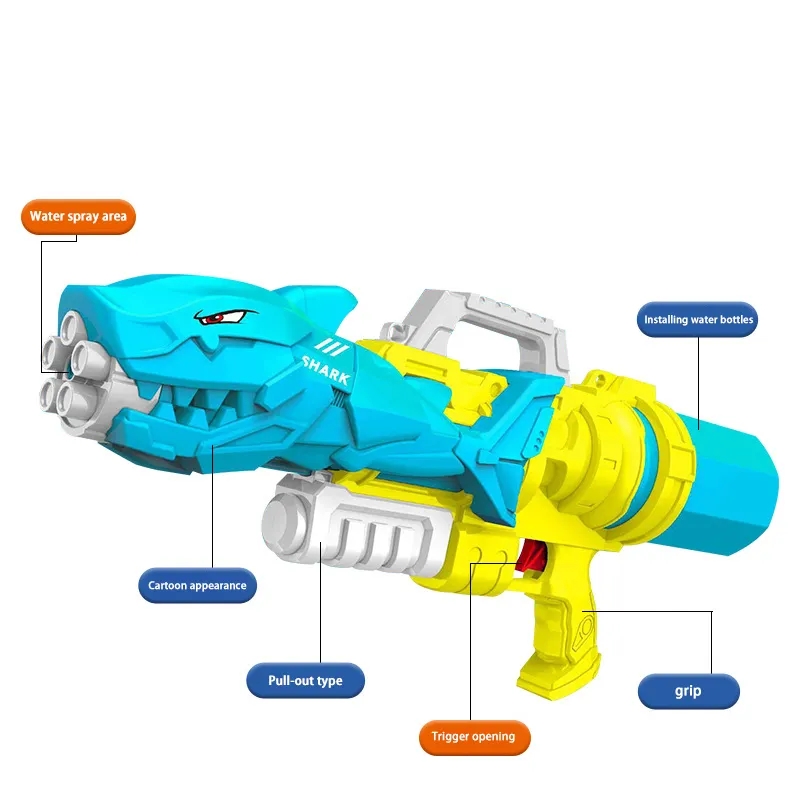 LINDA TOYS Hot Sell Custom Water Pistol Beach Swimming Toy Children Kids Plastic Water Spray Gun Toys Shooting Distance 8-10M LD-236B