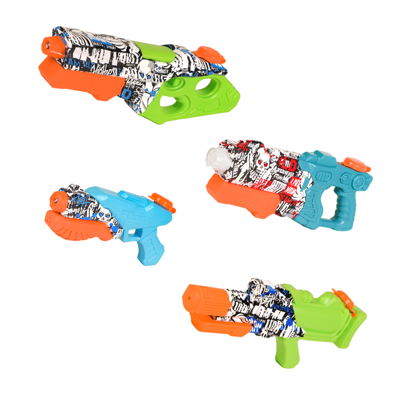 LINDA TOYS Manual Water Absorption 4 in 1 Multifunctional Outdoor Toy Graffiti Water Gun Children's Shark Bubble Gun Toy LD-2503B