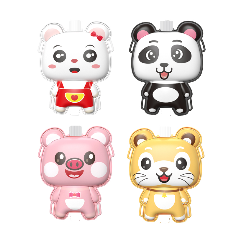 LINDA TOYS New Style Summer Cartoon Backpack Water Gun Children Toy Animals Water Blaster Soaker Outdoor Beach Pool Fight Gun Toy for Kids LD-1005B