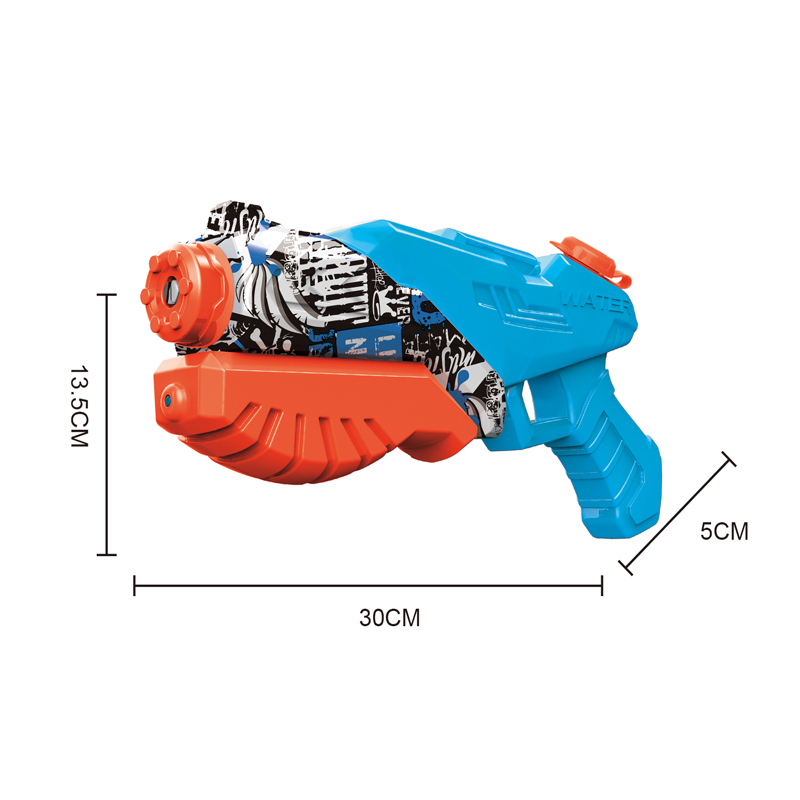 LINDA TOYS Outdoor Portable Shooting Graffiti Water Guns Toys Summer Plastic Children 30CM 400 ML Water Gun Toy LD-515T