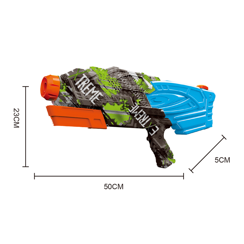 LINDA TOYS 50CM Graffiti Water Gun Light and Large Capacity 1000ml Water Gun Toy Plastic Beach Pool Party Battle Water Shooting Gun LD-838T