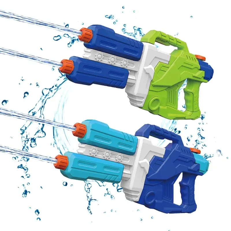 LINDA TOYS 57CM 2400 ML Double Nozzle Water Gun Toy Outdoor Play Plastic Game Toys Kid Set LeWater Gun Toy Shooting Distance 8-10M LD-223A