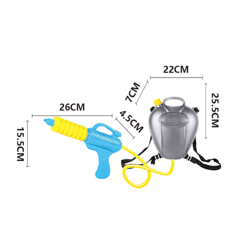 LINDA TOYS Summer Outdoor Plastic Small Water Gun Water Pump Toy With Big Water Gun Backpack Shooting Distance 6-8M LD-737L