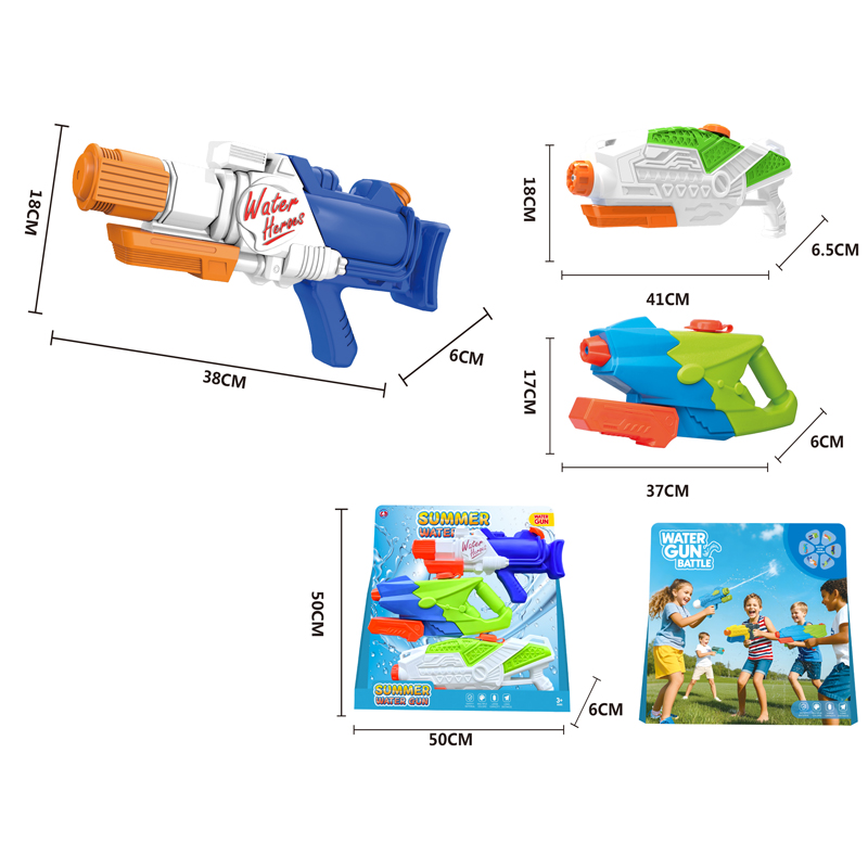 LINDA TOYS High Quality Large Capacity Water Gun with Long Range Shooting Feature , 3 Styles Water Gun Mixde Display Box LD-2502B