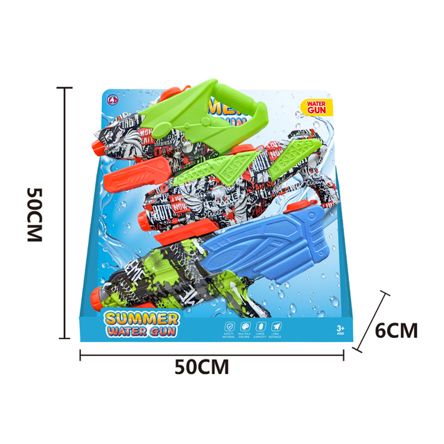 LINDA TOYS Summer Outdoor Family Interactive Pull-Out Spray Graffiti Water Pistol High Capacity Super Water Gun Toy for Adults Kids LD-2504B