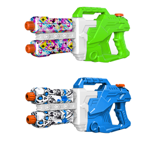 LINDA TOYS Hot Selling Outdoor Toys 50CM 1600ML Graffiti Water Gun Summer Toys Big Size Double Nozzle Suction Gun Water Gun for Kids LD-225T