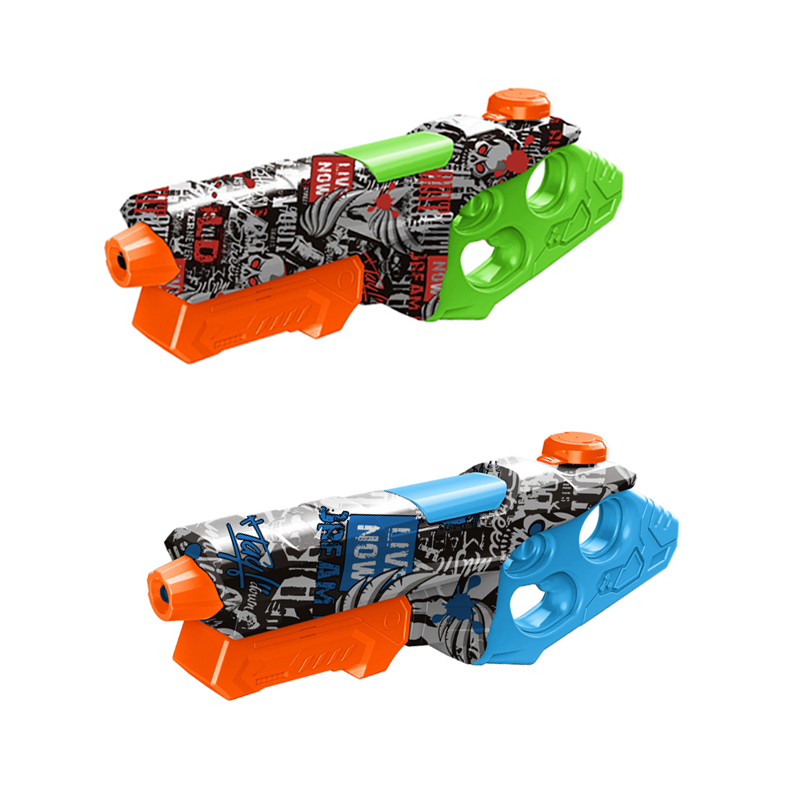 LINDA TOYS 45CM 800ML Graffiti Water Gun Toy for Kids Summer Hot Sale Big Water Gun for Adult And Kids Shooting Distance 8-10M LD-227T