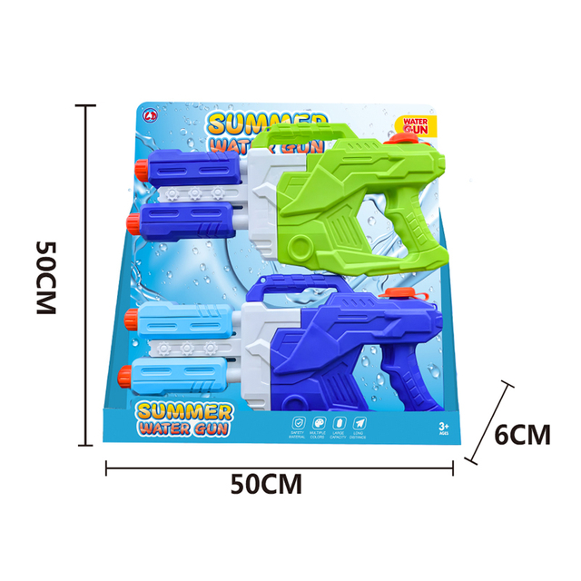 LINDA TOYS Hot Selling Outdoor Toys Water Gun Summer Toys Big Size Double Nozzle Suction Gun Water Gun for Kids Shooting Distance 8-10M LD-225B