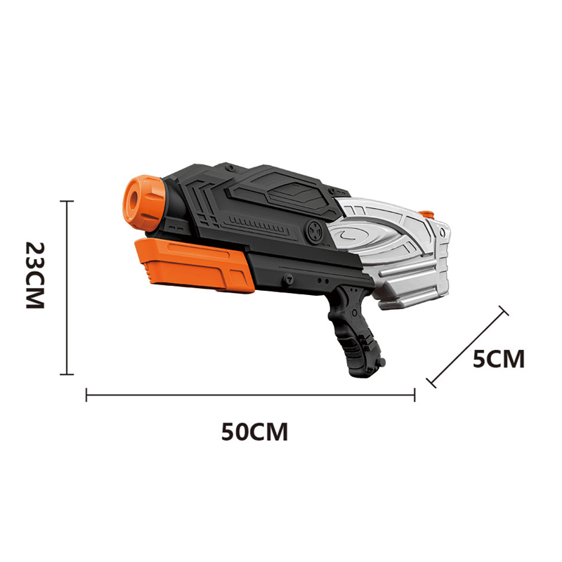 LINDA TOYS 50CM 1000ML Summer Toy Outdoor Black Water Gun Plastic Large Capacity Single Spray Water Gun Shooting Distance 8-10M LD-838H