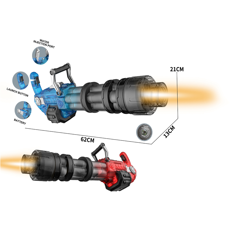 LINDA TOYS GATLING Electric Water Gun With LED Light for Kids Adults Automatic Water Gun Battery Super Soaker Waterproof Powerful Water Shooting Toys With Lig LD-588D