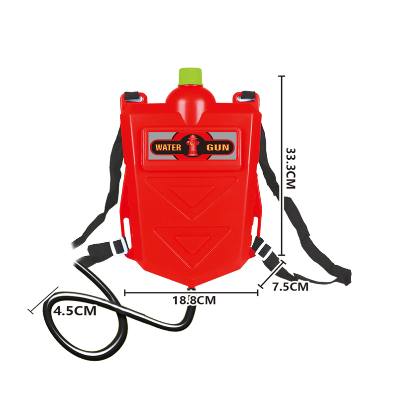 LINDA TOYS Summer Toys Plastic Red Water Gun for Kids Water Guns Backpack Summer Toys for Kids Shooting Distance 6-8M LD-525X