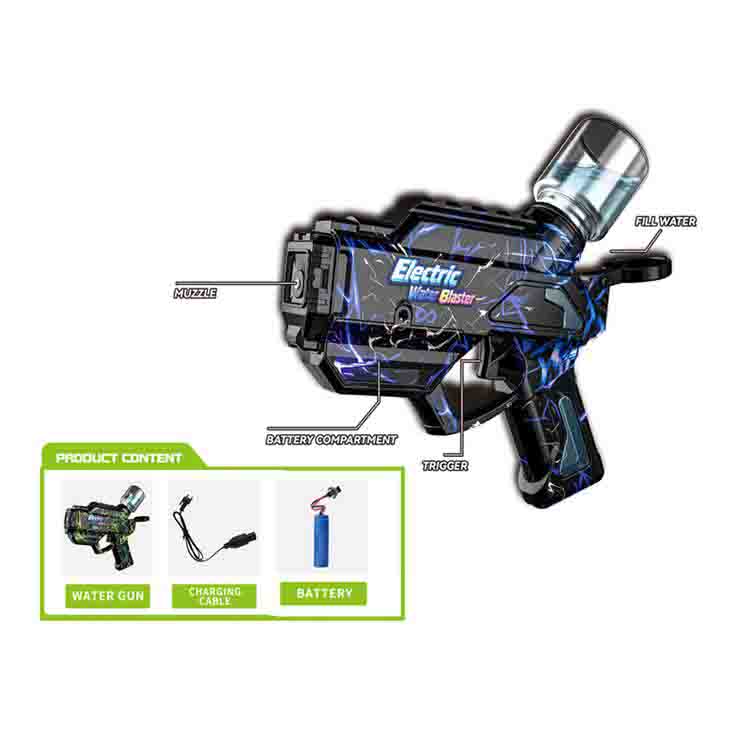 LINDA TOYS LD-993D UV Print Wholesale Electric High Capacity Long Range Water Gun High Pressure Water Blaster Including A Water Bottles Adult Kid LD-993D