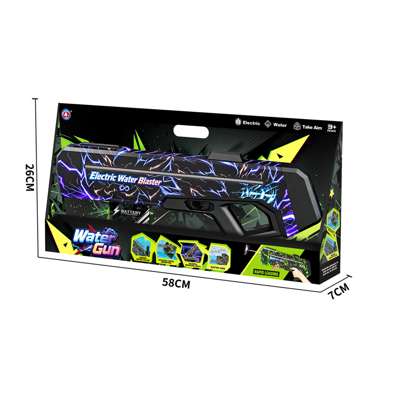 Linda Toys UV Print Auto Absorption Electric Water Gun with LED Lights Choose, Waterproof Powerful Shooting 7.4V 1200mAH Li-ion Battery,1000ml Water Capacity LD-998D