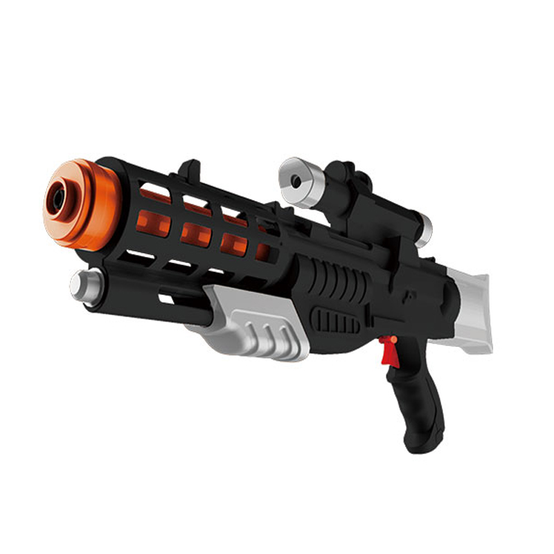 LINDA TOYS 59CM 485ML Kids Summer Long Range Shooting Black Military Series Plastic Toy Water Gun Shooting Distance 8-10M LD-115H