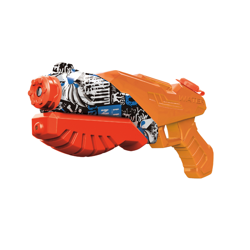 LINDA TOYS Outdoor Portable Shooting Graffiti Water Guns Toys Summer Plastic Children 30CM 400 ML Water Gun Toy LD-515T