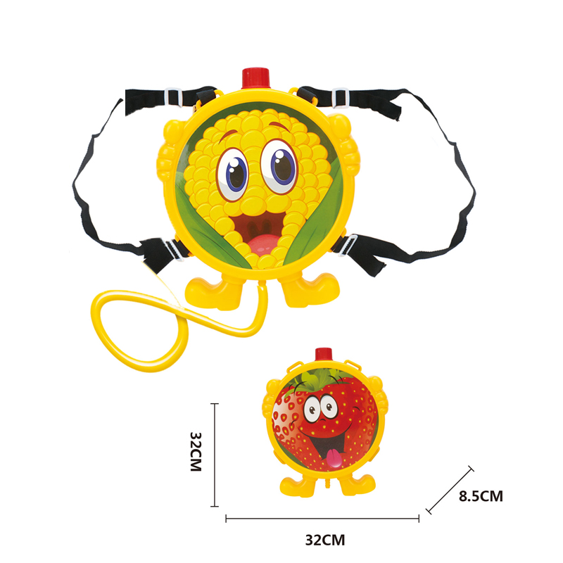 LINDA TOYS Summer Toys Cartoon Fruit Water Gun Toy Kids Backpack Water Gun Long Range Animal Backpack Water Shooting Gun LD-767A