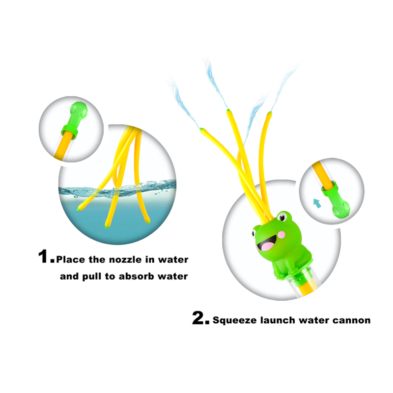 LINDA TOYS 4 Holes Water Blaster Set Animal Water Squirts Water Guns Sprinklers With Wiggle Tubes Pool Beach Toys for Kids LD-5001A