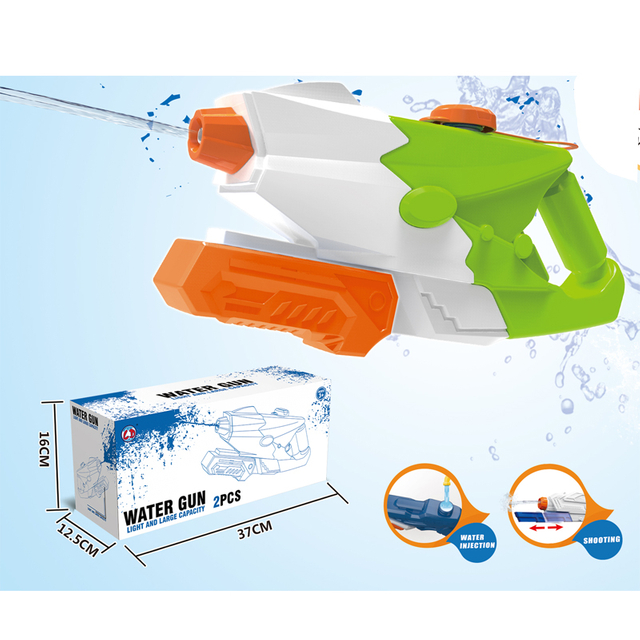 LINDA TOYS Hot Sale White Blue Children Play Summer Beach Bath Air Pressure Water Pistol Squirt Toys 950 Ml Water Gun LD-828B