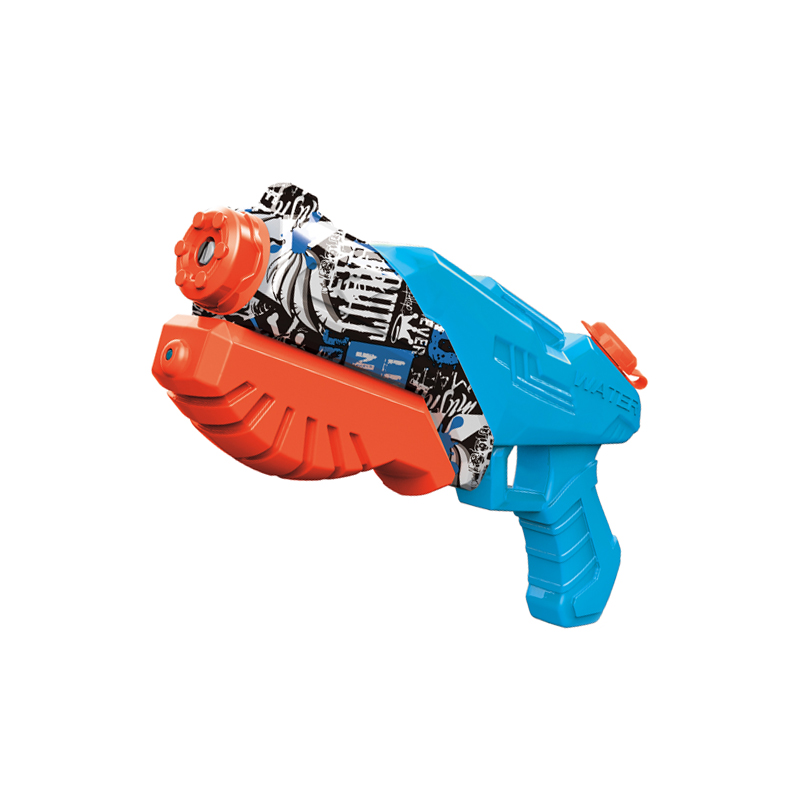 LINDA TOYS Outdoor Portable Shooting Graffiti Water Guns Toys Summer Plastic Children 30CM 400 ML Water Gun Toy LD-515T