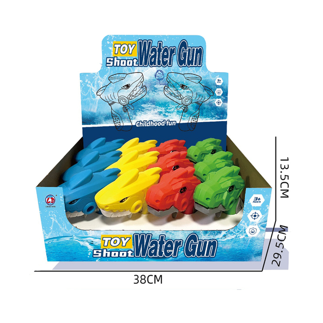 LINDA TOYS Newest Dinosaur Shark Water Gun Toy for Kids Outdoor Summer Swimming Pool Beach Games Press Spray Squirting Water Guns Toys LD-207C
