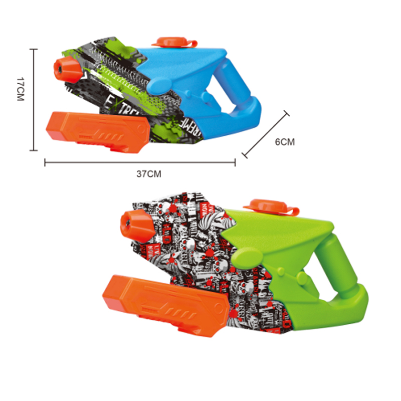 LINDA TOYS 37CM 950ML Quality Long Range Graffiti Water Gun Big Capacity High Pressure Water Spray Shooting Gun for Pool Beach Water gun LD-828T