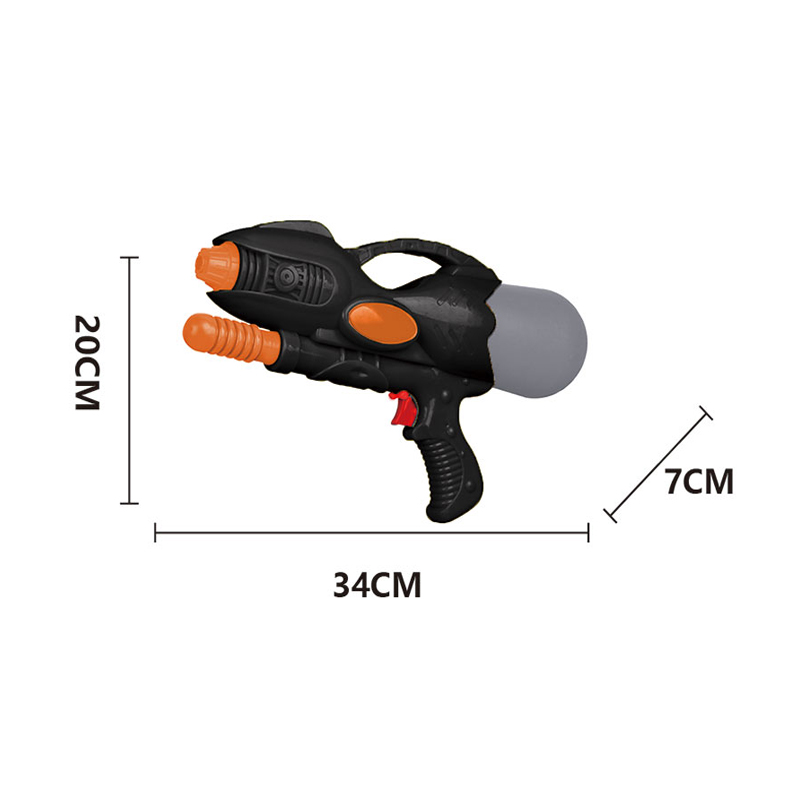 LINDA TOYS Black Plastic Water Gun With Logo Print Kids Water Pool Swimming Pool Water Play Guns for Children 34CM 540ML LD-757H