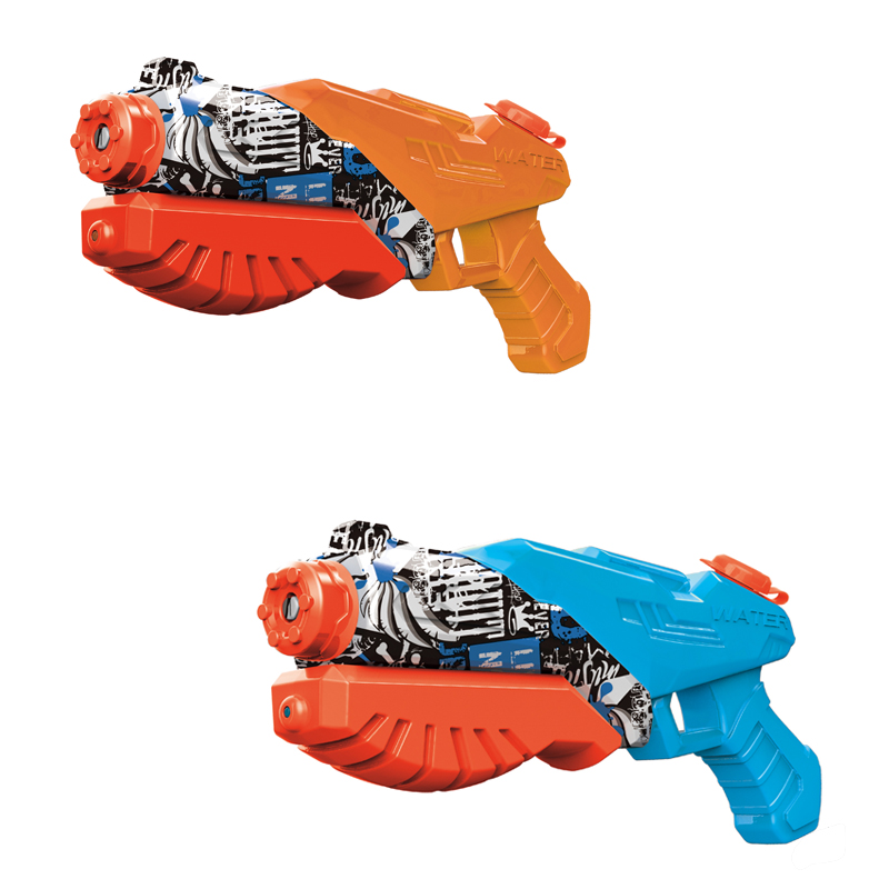 LINDA TOYS Outdoor Portable Shooting Graffiti Water Guns Toys Summer Plastic Children 30CM 400 ML Water Gun Toy LD-515T