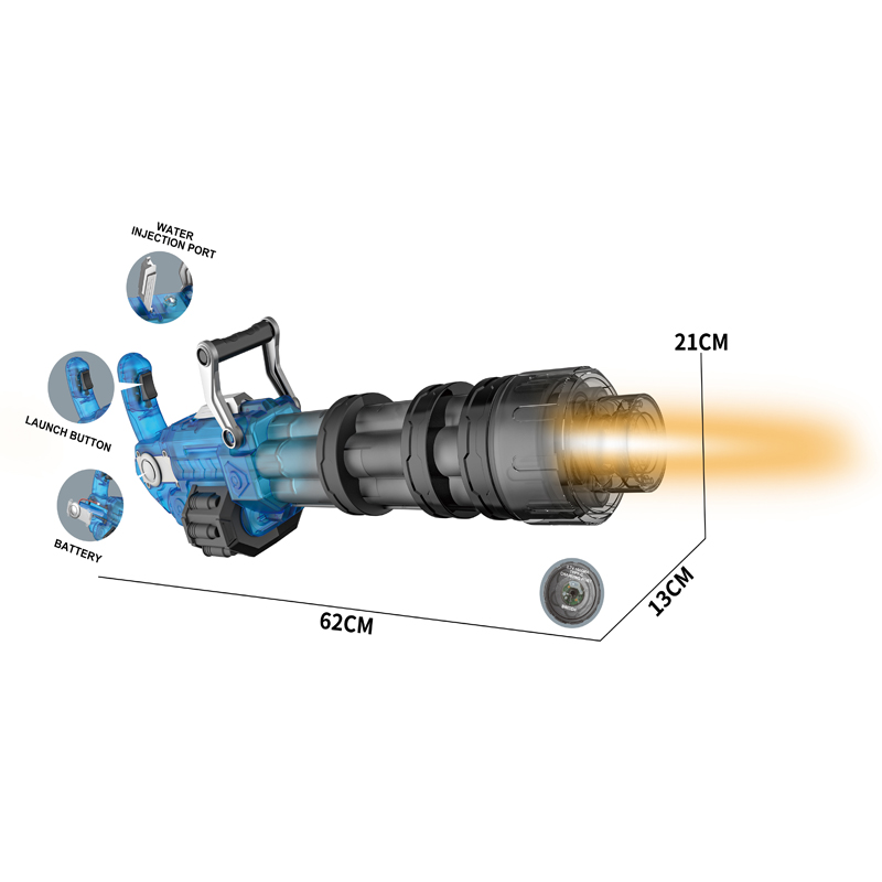 LINDA TOYS GATLING Electric Water Gun With LED Light for Kids Adults Automatic Water Gun Battery Super Soaker Waterproof Powerful Water Shooting Toys With Lig LD-588D