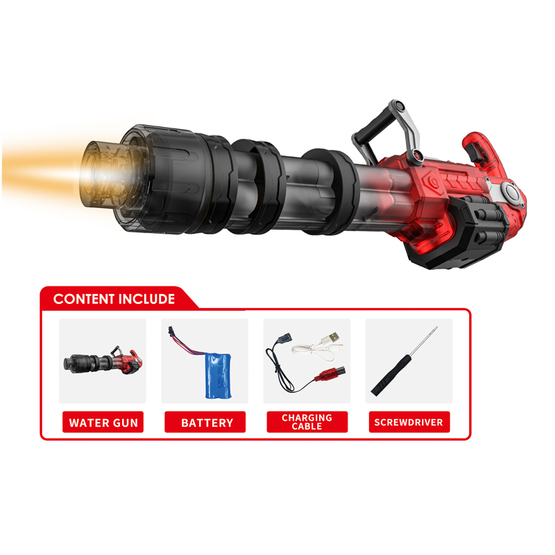 LINDA TOYS GATLING Electric Water Gun With LED Light for Kids Adults Automatic Water Gun Battery Super Soaker Waterproof Powerful Water Shooting Toys With Lig LD-588D
