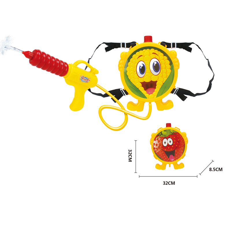 LINDA TOYS Summer Toys Cartoon Fruit Water Gun Toy Kids Backpack Water Gun Long Range Animal Backpack Water Shooting Gun LD-767A