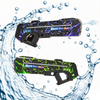 Linda Toys UV Print Auto Absorption Electric Water Gun with LED Lights Choose, Waterproof Powerful Shooting 7.4V 1200mAH Li-ion Battery,1000ml Water Capacity LD-998D