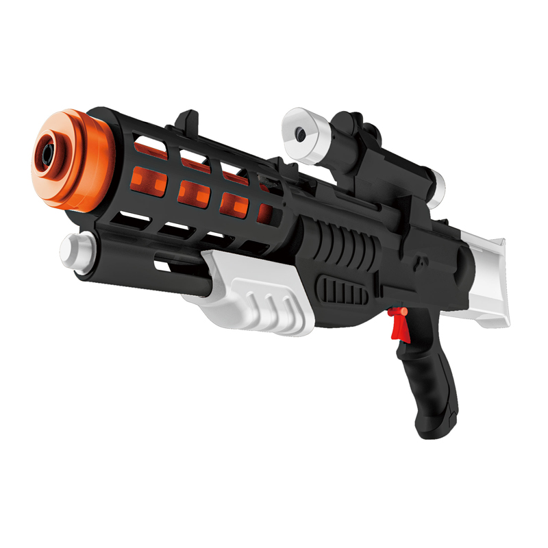 LINDA TOYS Cool Black Military Style Water Shooting Toy Long Range Summer Outdoor Plastic Water Gun for Kids Shooting Distance 8-10M LD-112H