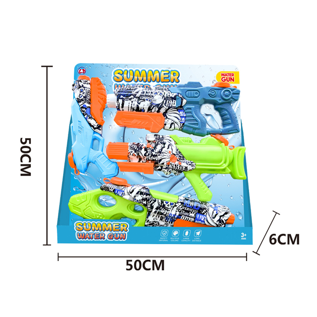 LINDA TOYS Manual Water Absorption 4 in 1 Multifunctional Outdoor Toy Graffiti Water Gun Children's Shark Bubble Gun Toy LD-2503B