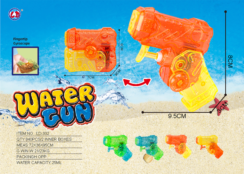 LINDA TOYS Summer Toys Small Water Gun Rotating Finger Transparent Water Gun (4-color Mixed Set) Water Gun New for Kids Toys LD-302