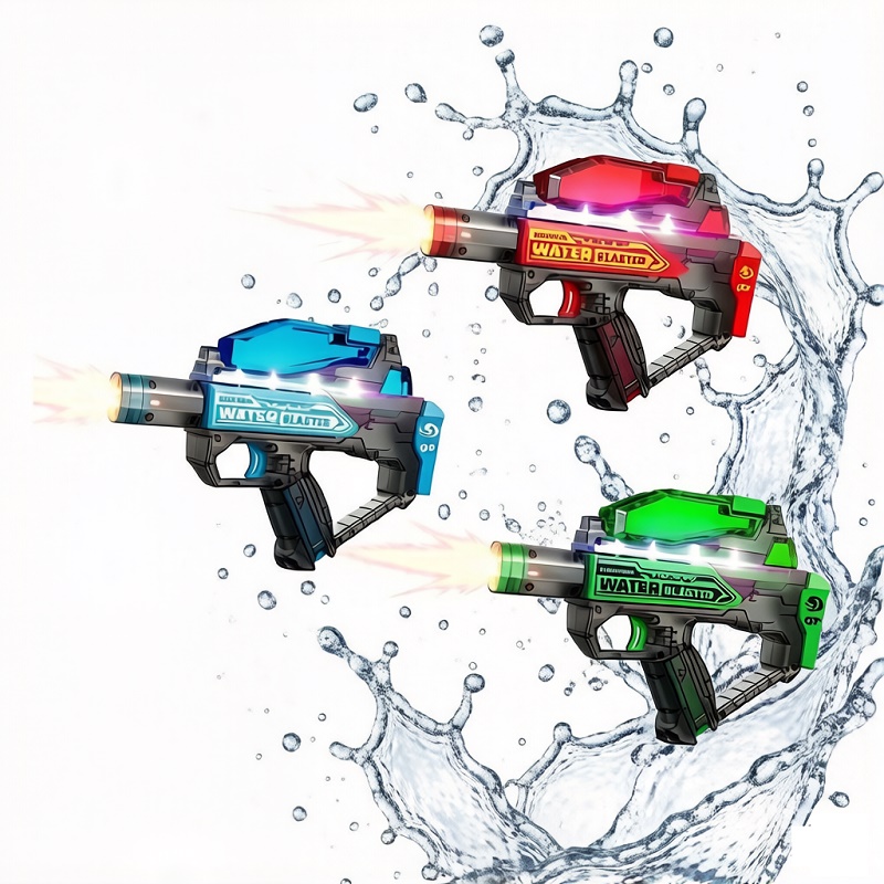 LINDA TOYS 2026 Water Blaster Electric Water Gun for Adults Kids with Lights, Nozzle Flame & Linkage Function Outdoor Battle Toys LD-700D