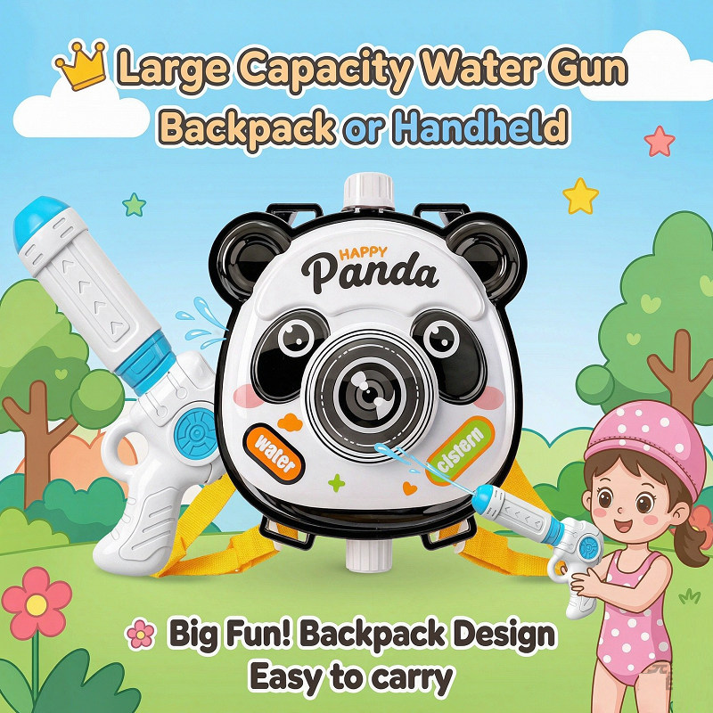 2026 New Style Cartoon Animal Design Kids Summer Toy Water Gun Plastic Backpack Water Gun Water Spray Toy Gun for Girls Boys LD-1013A