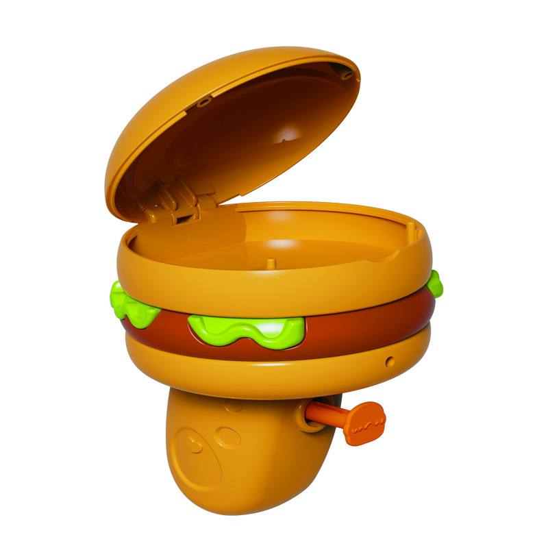 Cute Burger Water Gun Toy with Large Capacity Long Range Leak-proof Water Gun Baby Bathing Swimming Pool Water Battle Toy LD-305