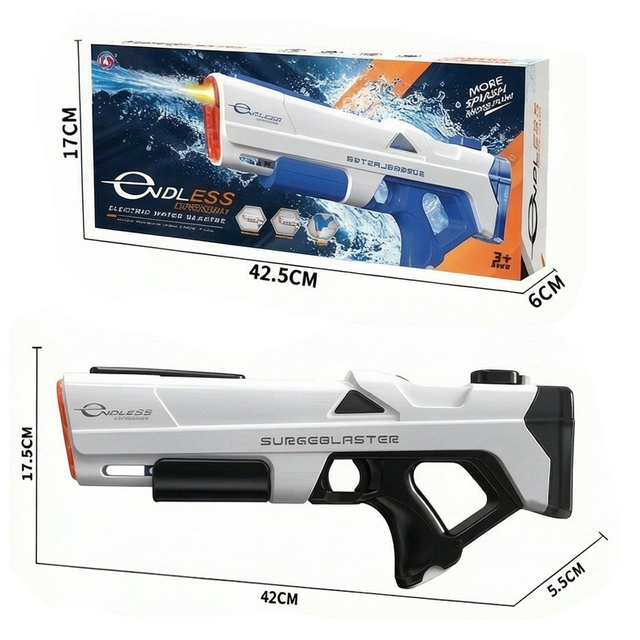 LINDA TOYS Electric Plastic Water Gun Toy with Lights Self Integrated Automatic Water Suction Gun Electric Water Gun Toy for Kids LD-500D1