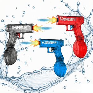 LINDA TOYS LED Light Sound Effects High Pressure High Speed Squirt Outdoor Electric Water Gun for Kids T Oy White/Blue/Red Plastic Toys LD-800D