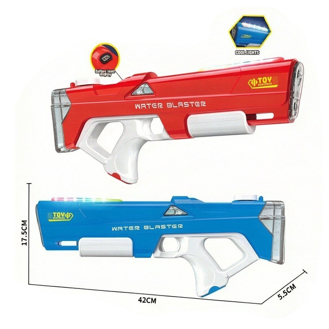 LINDA TOYS Electric Plastic Water Gun Toy with Lights Self Integrated Automatic Water Suction Gun Electric Water Gun Toy for Kids LD-500D Color Box